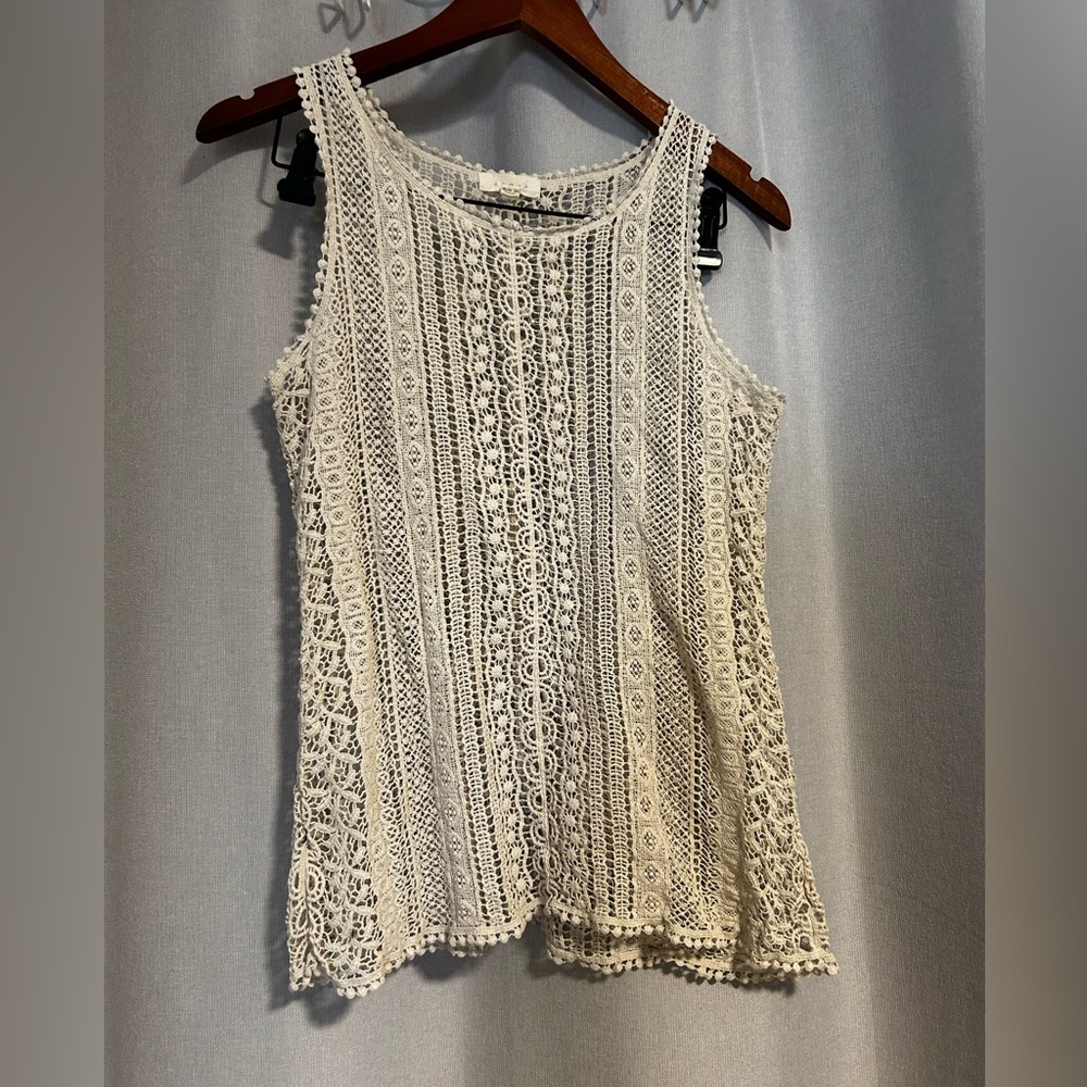 3/$25 ADIVA crochet tank top